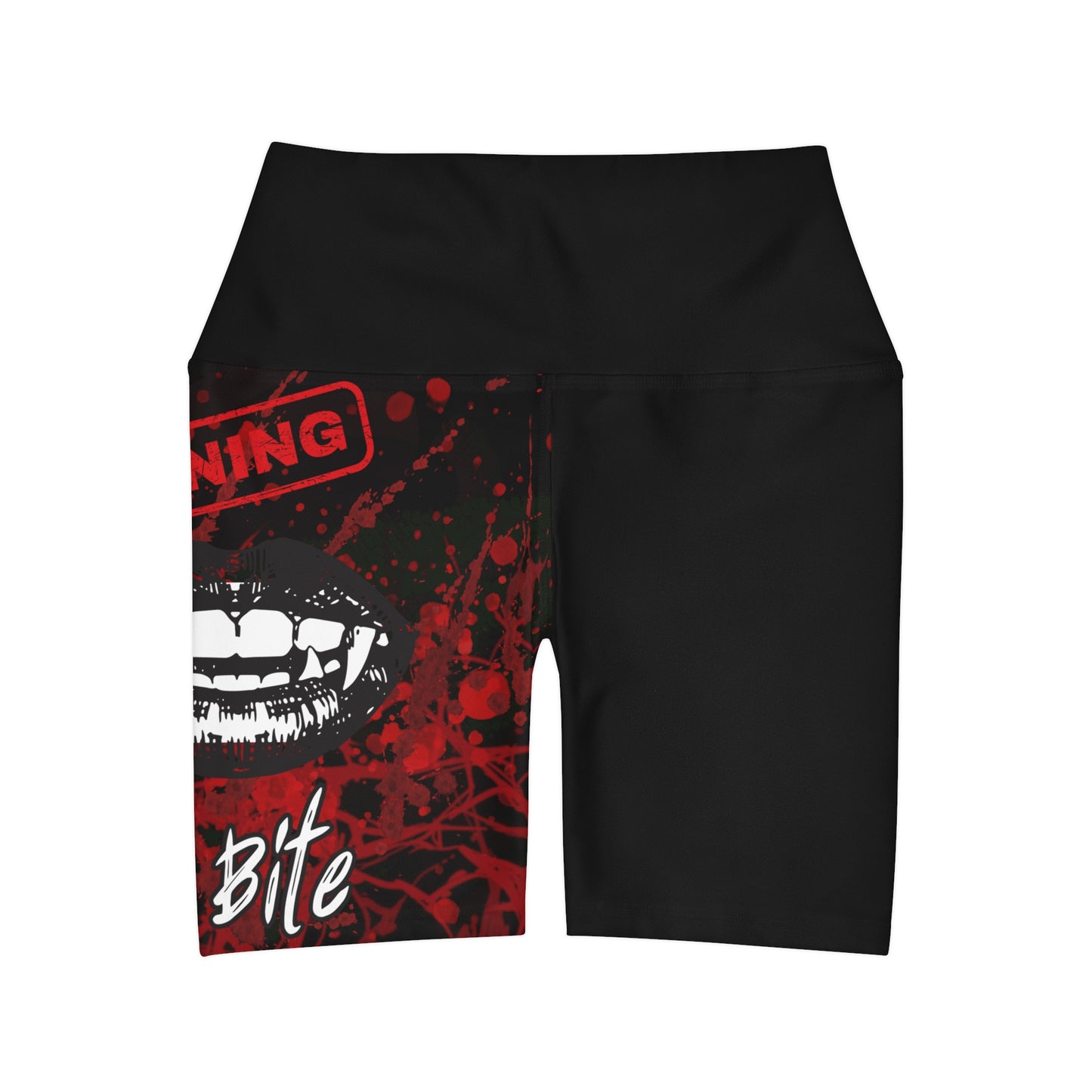 Warning I Bite High Waisted Yoga Shorts