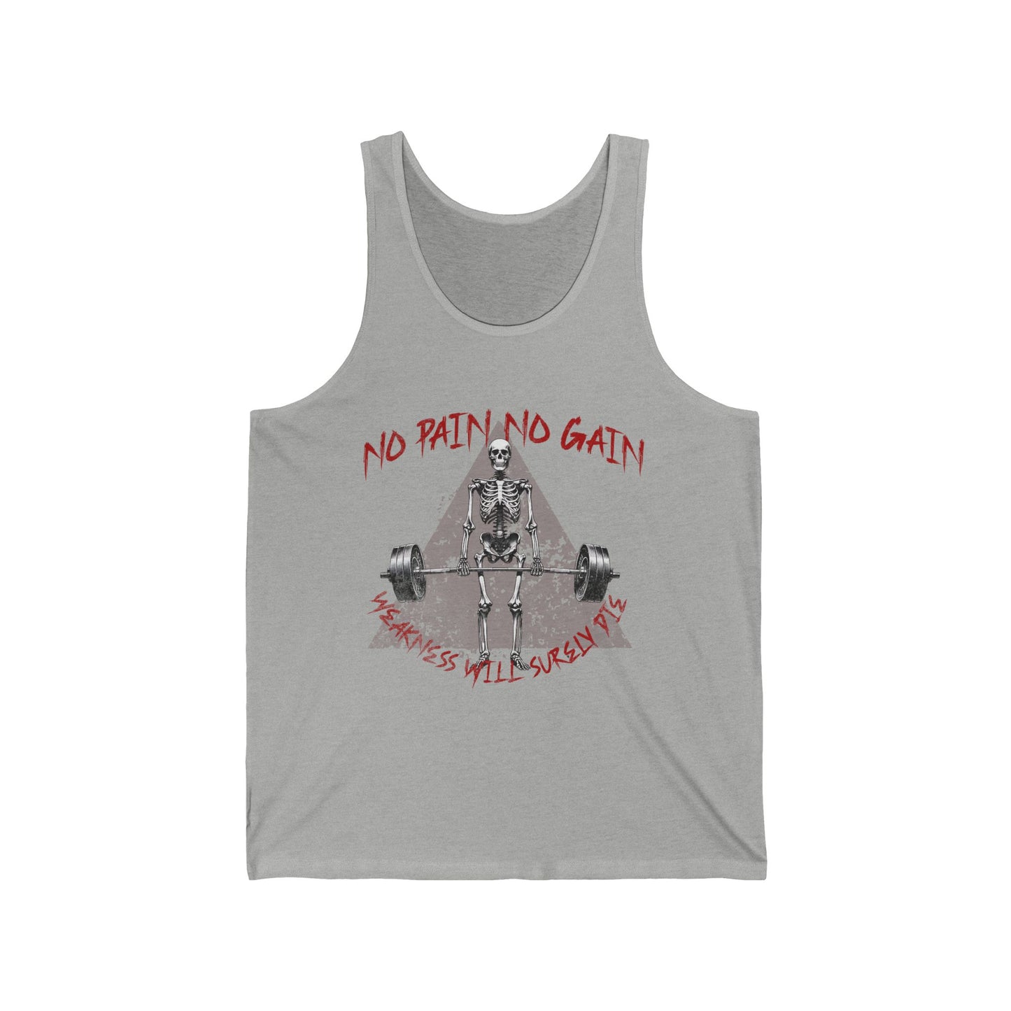 No Pain No Gain Skeleton Deadlifting Jersey Tank