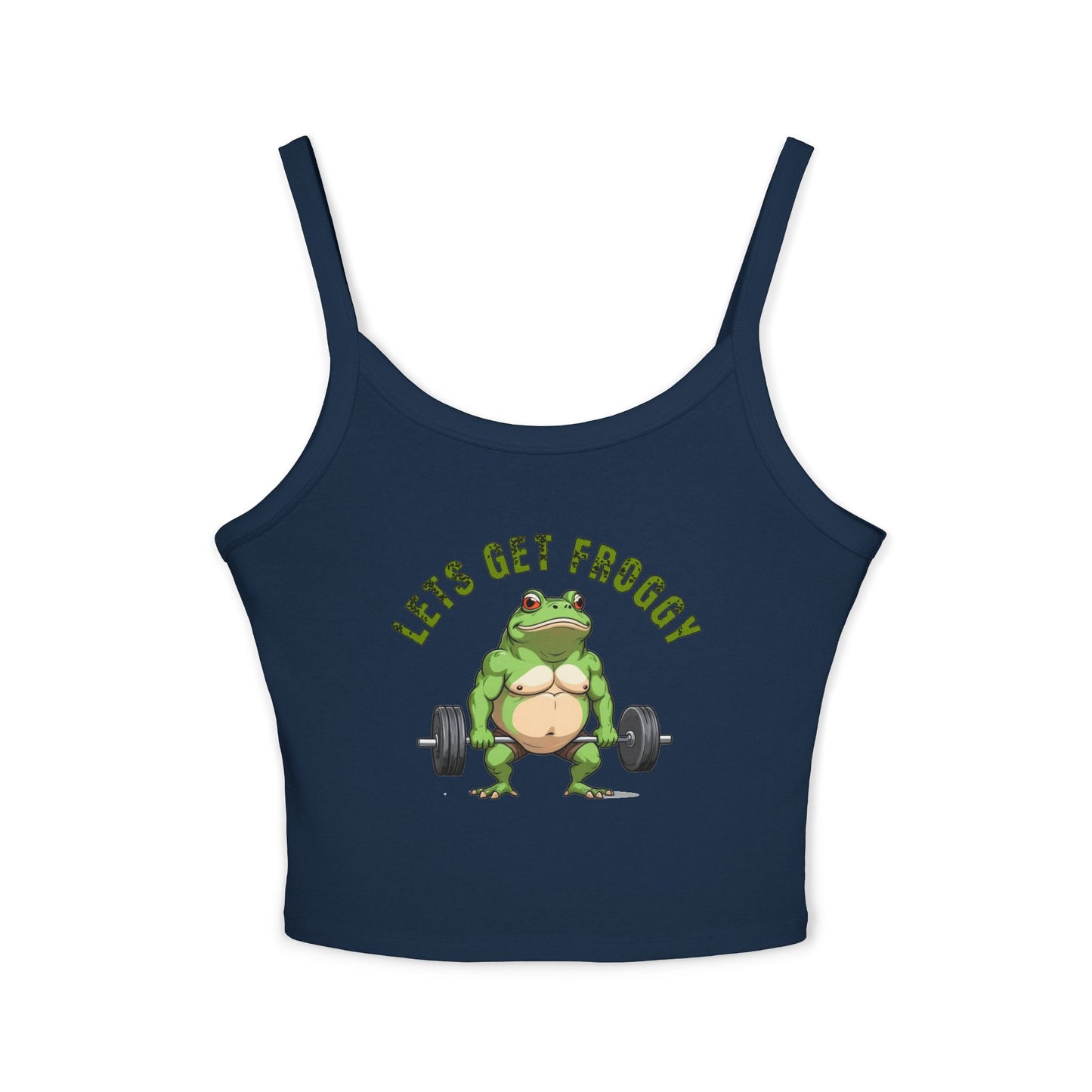 Let's Get Froggy Tank Top — Cute Weightlifting Frog Women’s Crop Tank