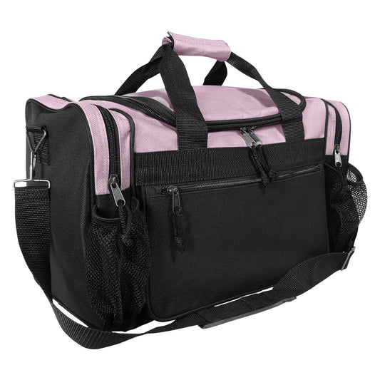 Duffle Bag / Gym Bag Front Mesh Pockets: Pink