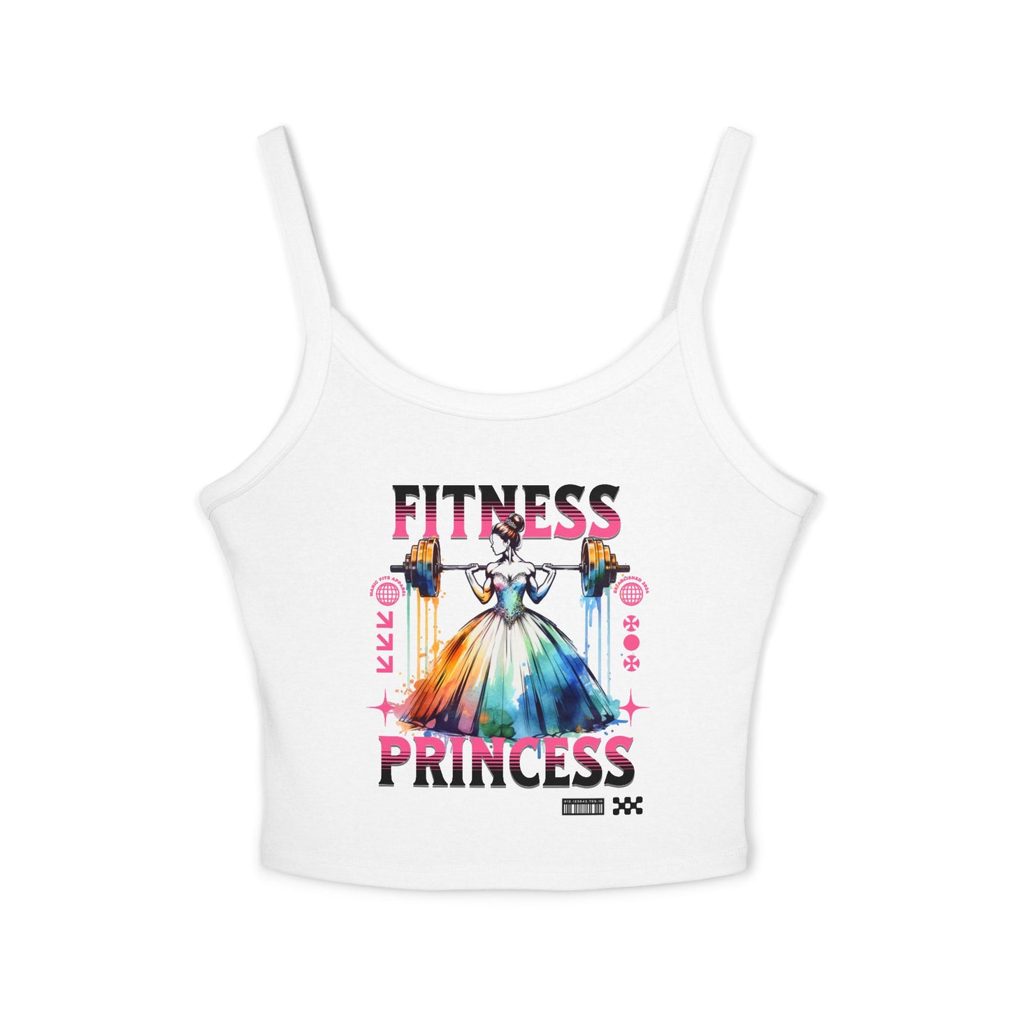 Fitness Princess Spaghetti Strap Tank — Cute Gym Crop Top for Women