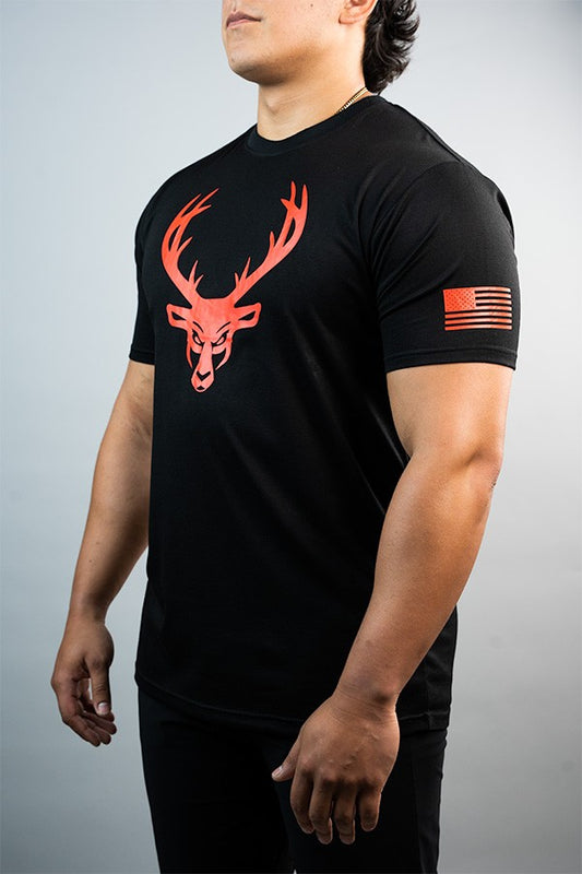 Bucked Up Flag T Shirt Black/Red