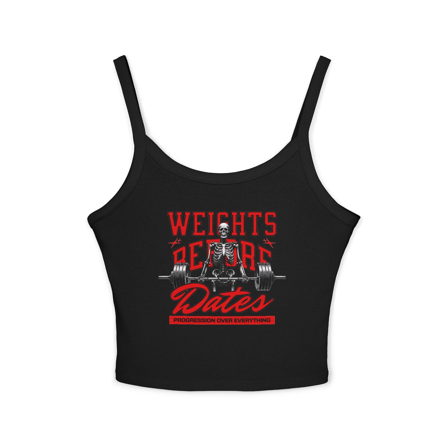 Weights Before Dates Tank Top — Women's Fitness Spaghetti Strap Tank