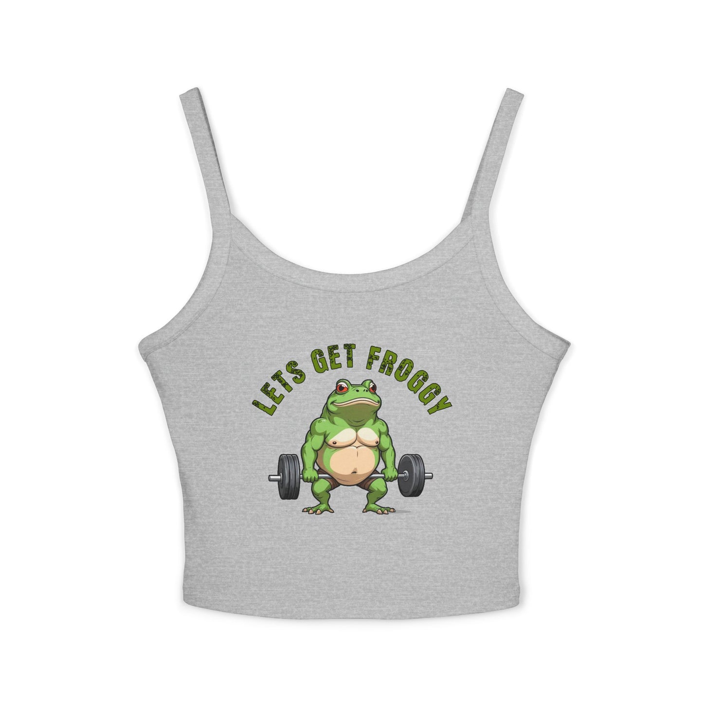Let's Get Froggy Tank Top — Cute Weightlifting Frog Women’s Crop Tank