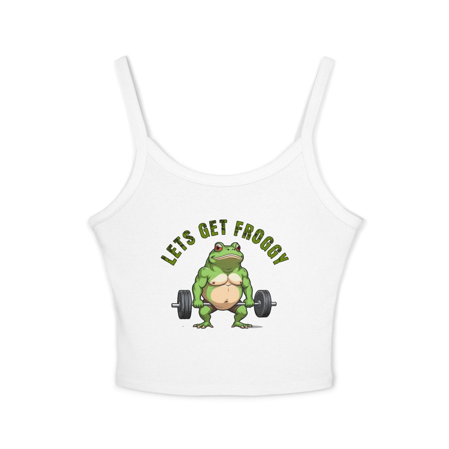 Let's Get Froggy Tank Top — Cute Weightlifting Frog Women’s Crop Tank