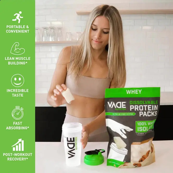 Vade Protein Packs Cappuccino - 100% Whey Isolate Protein: 30ct