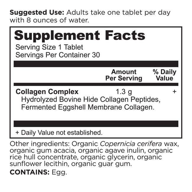 Collagen Peptides - Tablet – 30 Count: White