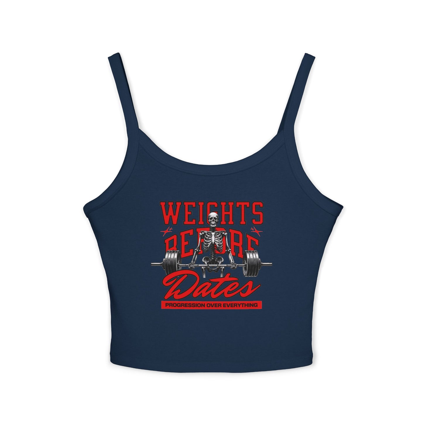 Weights Before Dates Tank Top — Women's Fitness Spaghetti Strap Tank