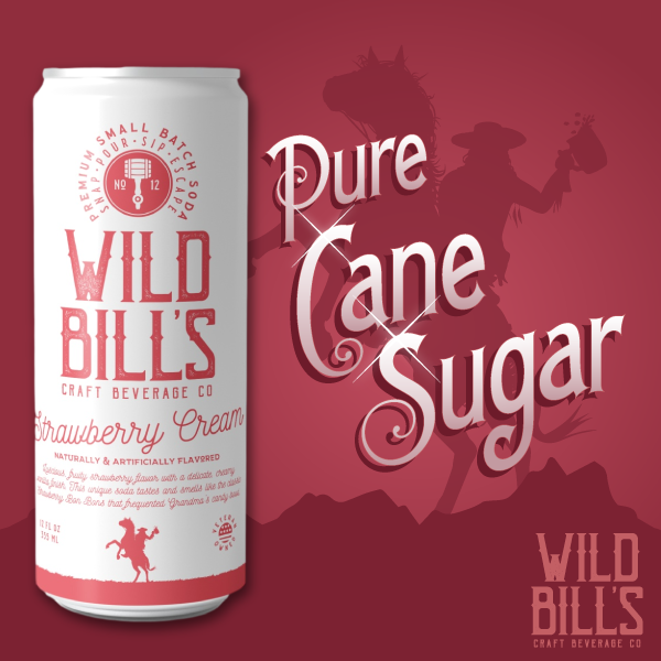 Wild Bill's Strawberry Cream  - Premium Cane Sugar Soda