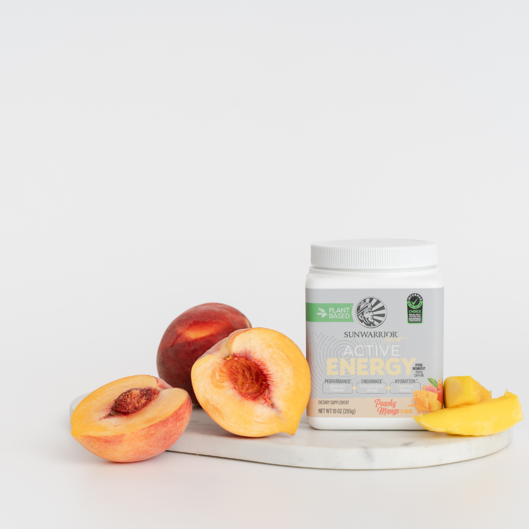 Sunwarrior Peachy Mango Active Energy Pre-Workout Powder - Hydrating