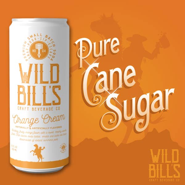 Wild Bill's Orange Cream - Premium Cane Sugar Soda