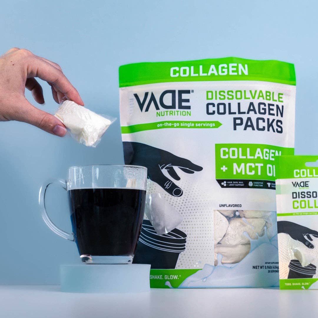 Vade Unflavored Collagen Packs + MCT Oil: 28 Servings