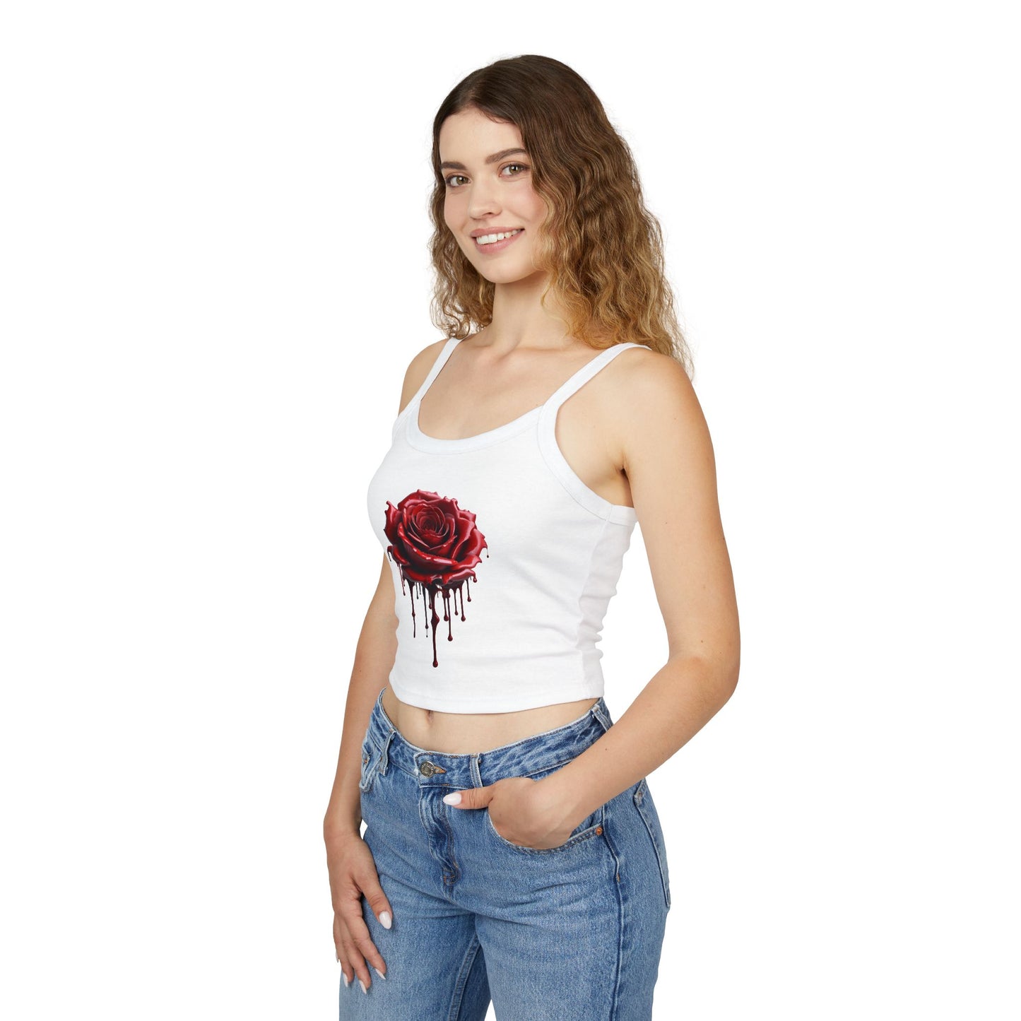 Dripping Red Rose Crop Tank