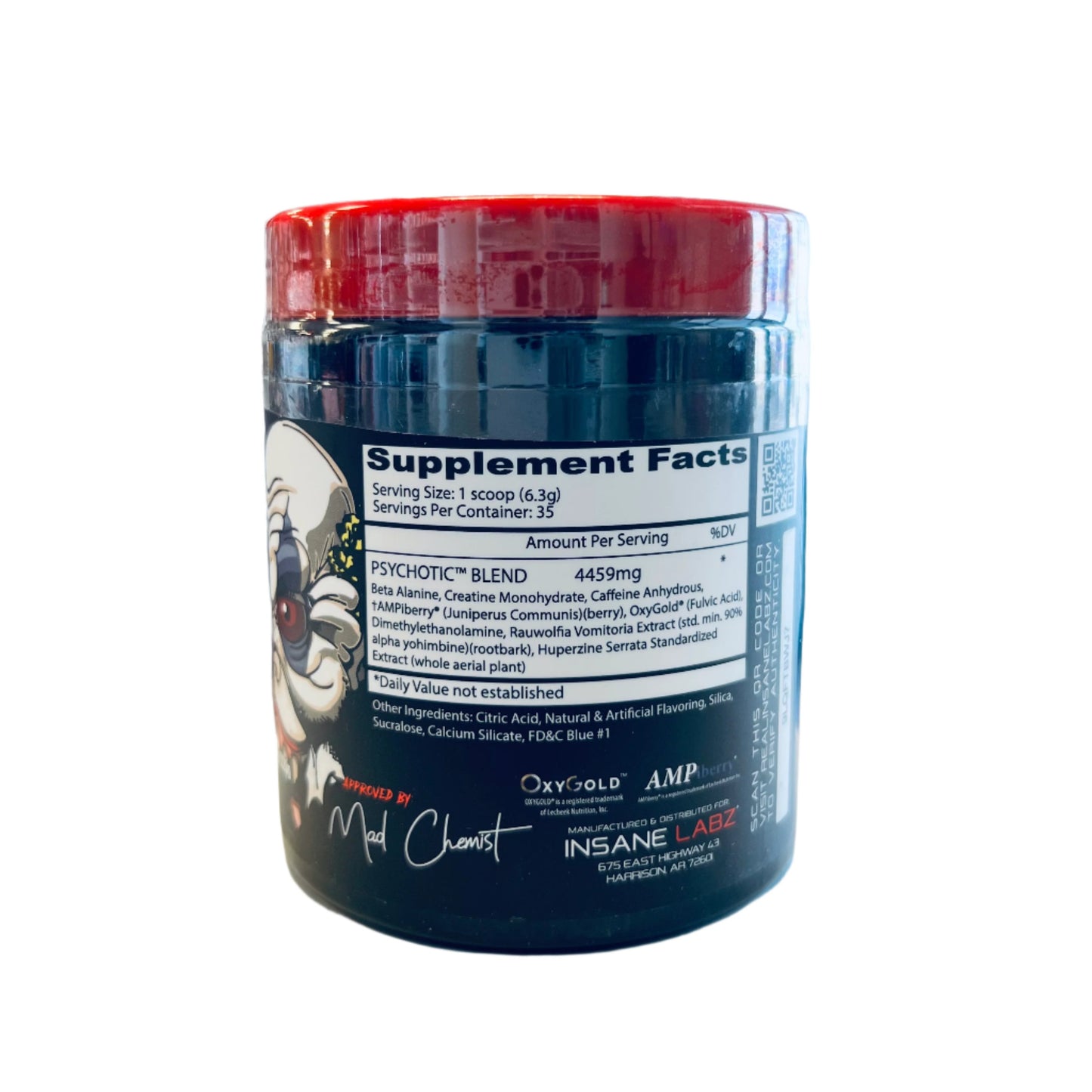 Insane Labz Psychotic Pre Workout Blue Raspberry