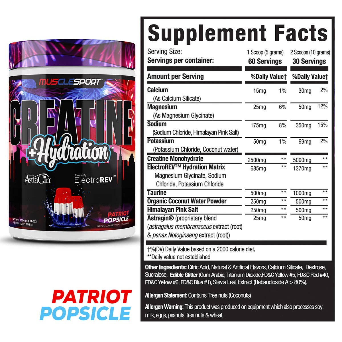 Creatine + Hydration™ 300 Grams: Patriot Popsicle