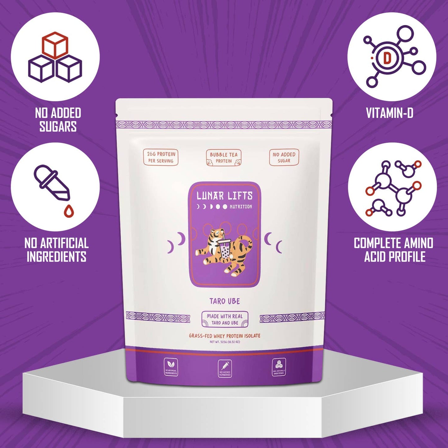 Taro Ube - Grass-fed Whey Isolate Boba Tea Protein Powder