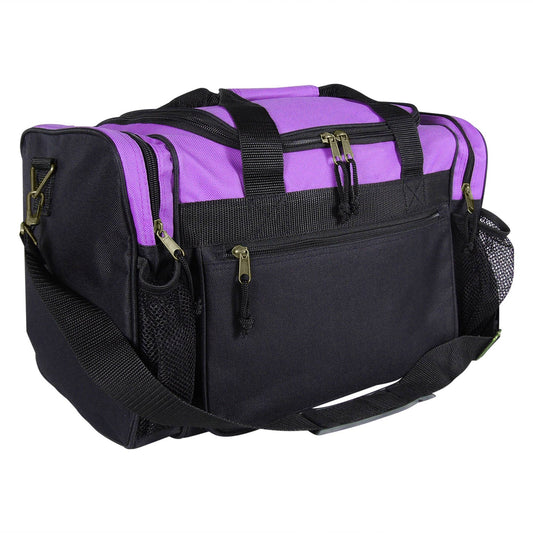 Duffle Bag / Gym Bag Front Mesh Pockets: Purple