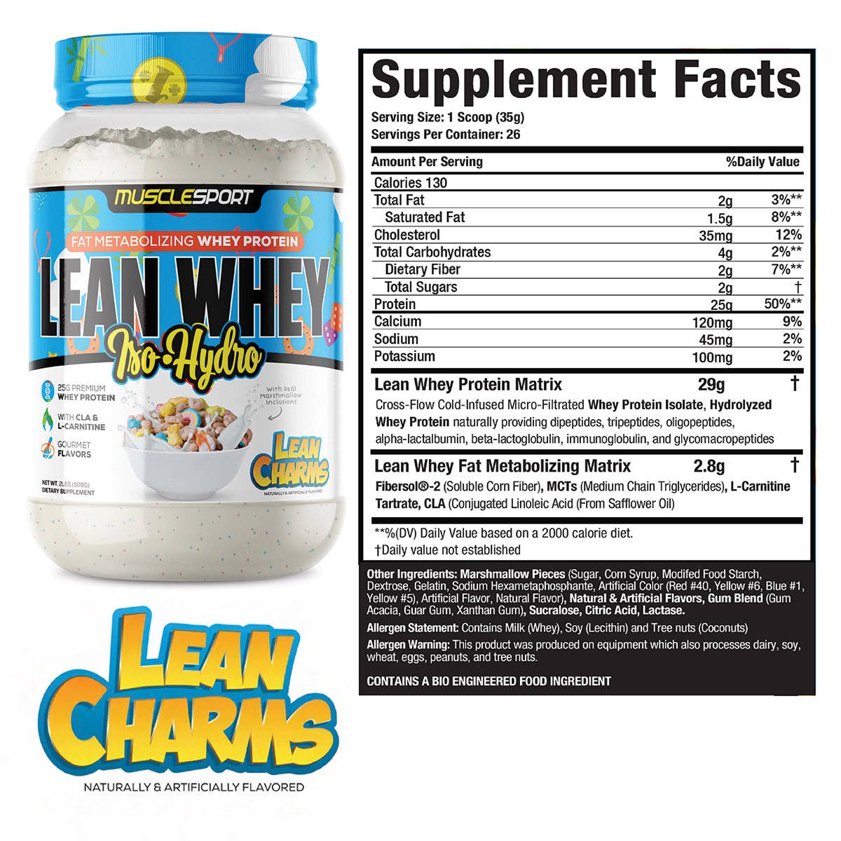 Lean Whey™ 2lb Premium Whey Protein Isolate: Neapolitan Ice Cream