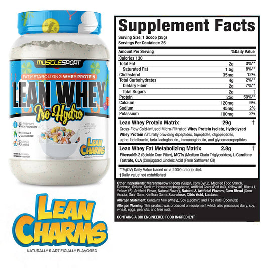 Lean Whey™ 2lb Premium Whey Protein Isolate: Lean Charms