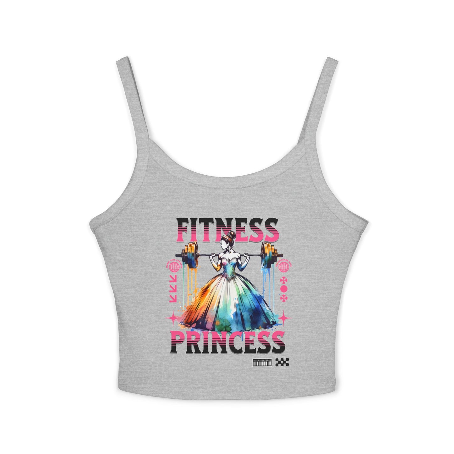 Fitness Princess Spaghetti Strap Tank — Cute Gym Crop Top for Women