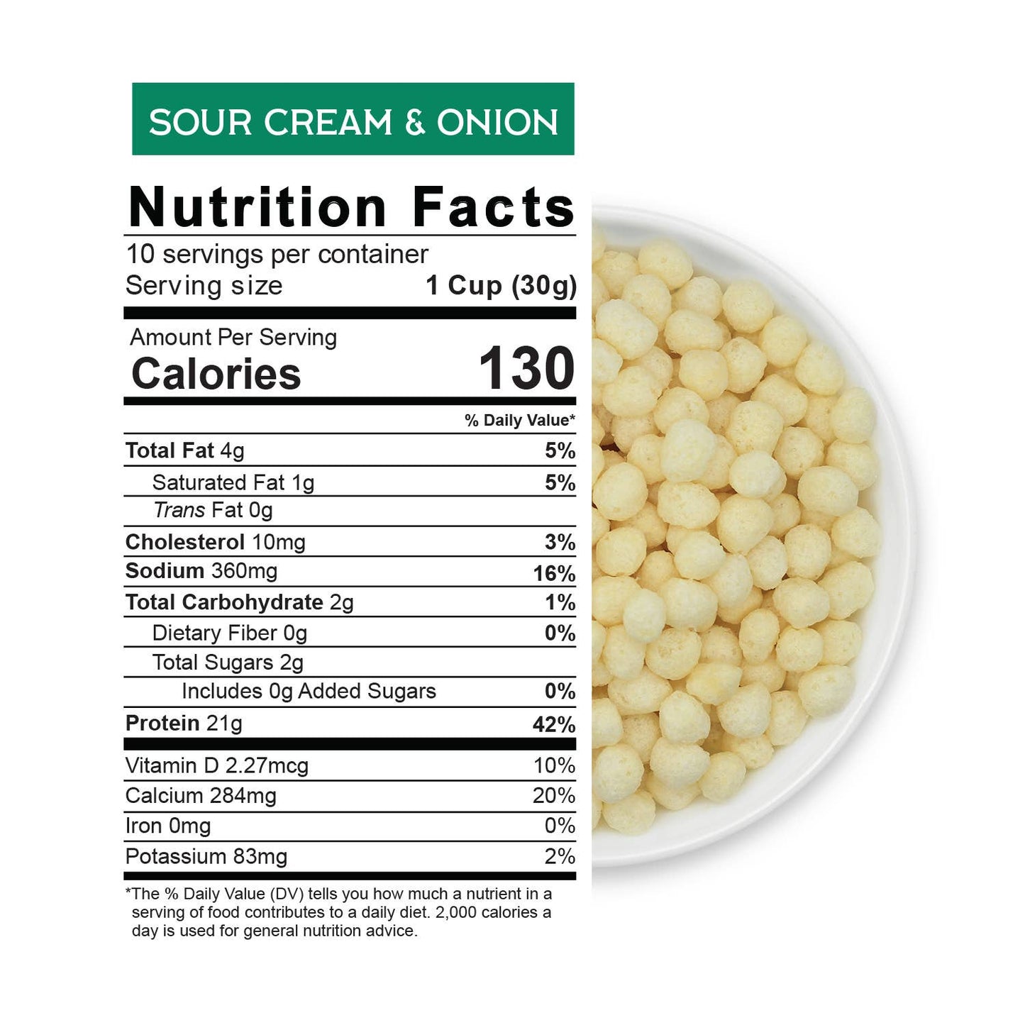 Protein Puffs - Sour Cream & Onion  10.6 oz (300g)