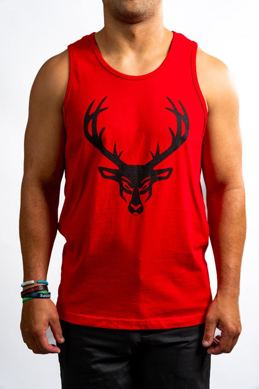 Bucked Up Men's Tank Red/Black