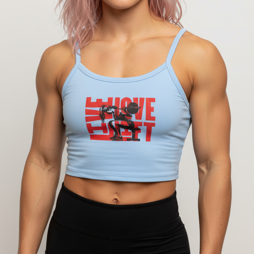 Live Love Lift Workout Tank— Women's Spaghetti Strap Crop