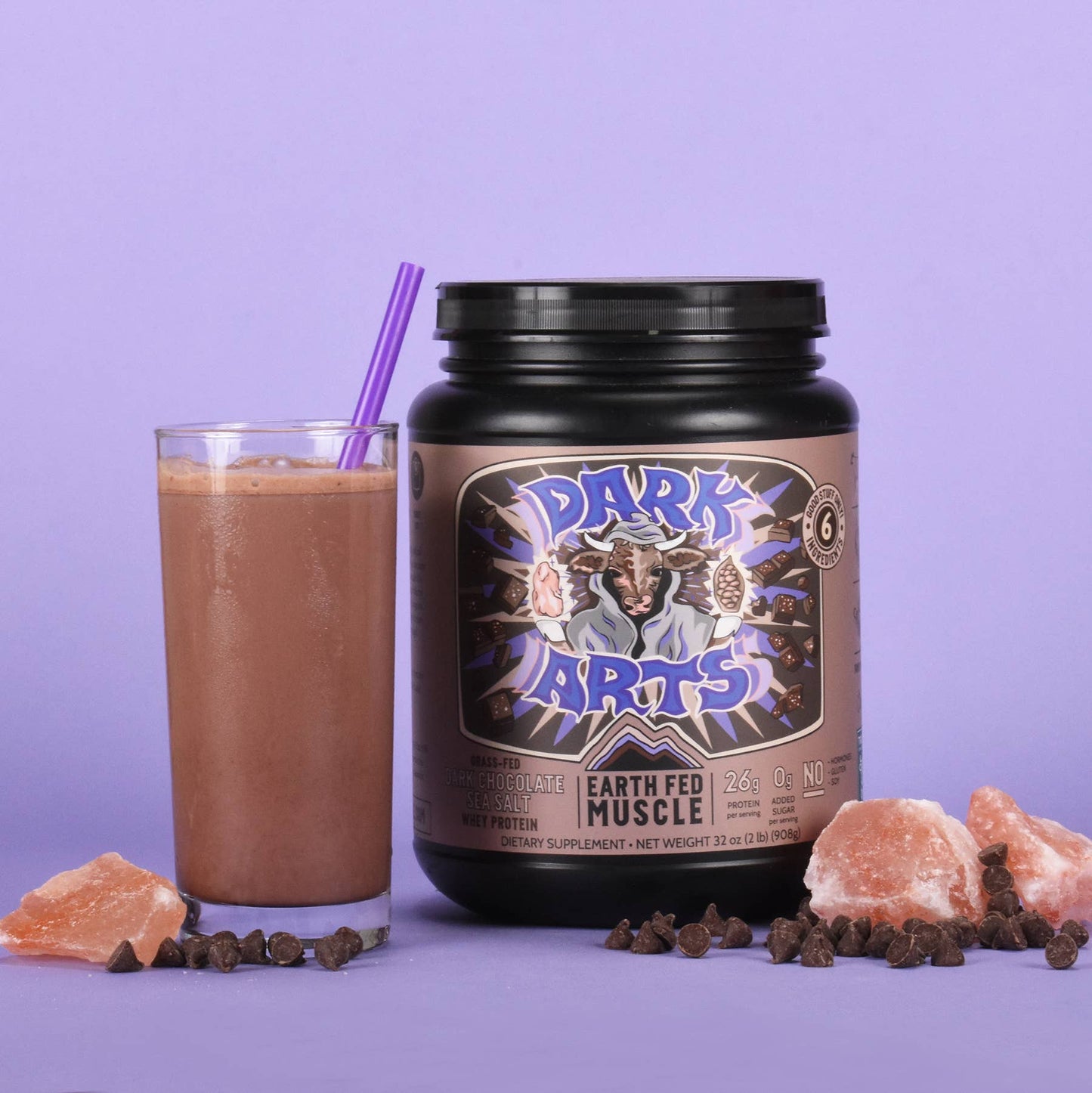 Earth Fed Dark Arts Salted Chocolate Grass Fed Protein