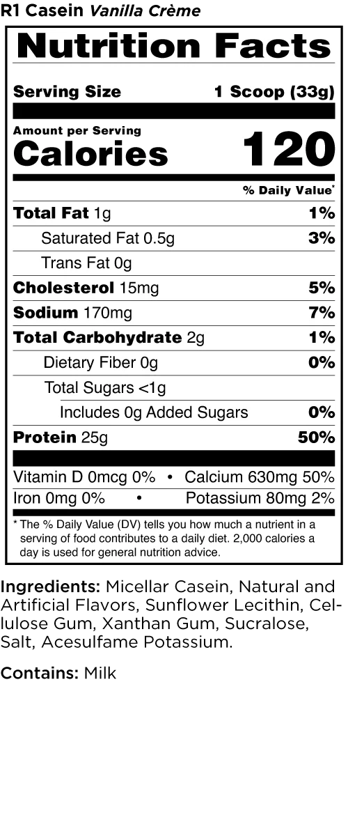 Rule 1 Casein Protein 2lb Vanilla Creme