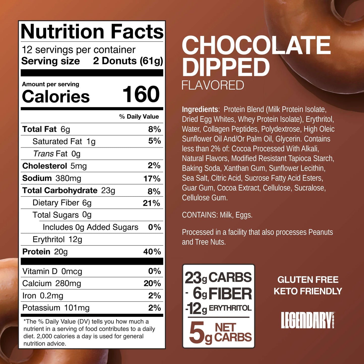 Legendary Foods Protein Donuts Chocolate Dipped