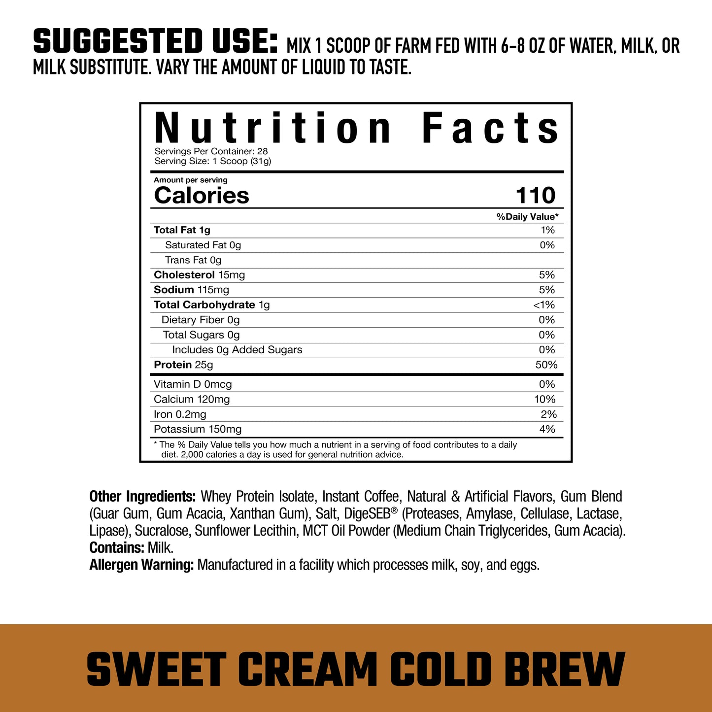 Axe & Sledge Farm Fed Protein Sweet Cream Cold Brew