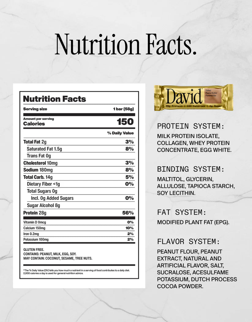 David Protein Bar Salted Peanut Butter
