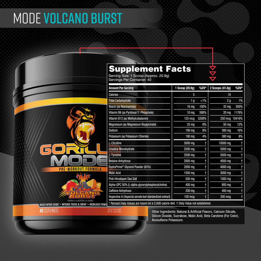Gorilla Mode Volcano Burst Pre Workout Formula