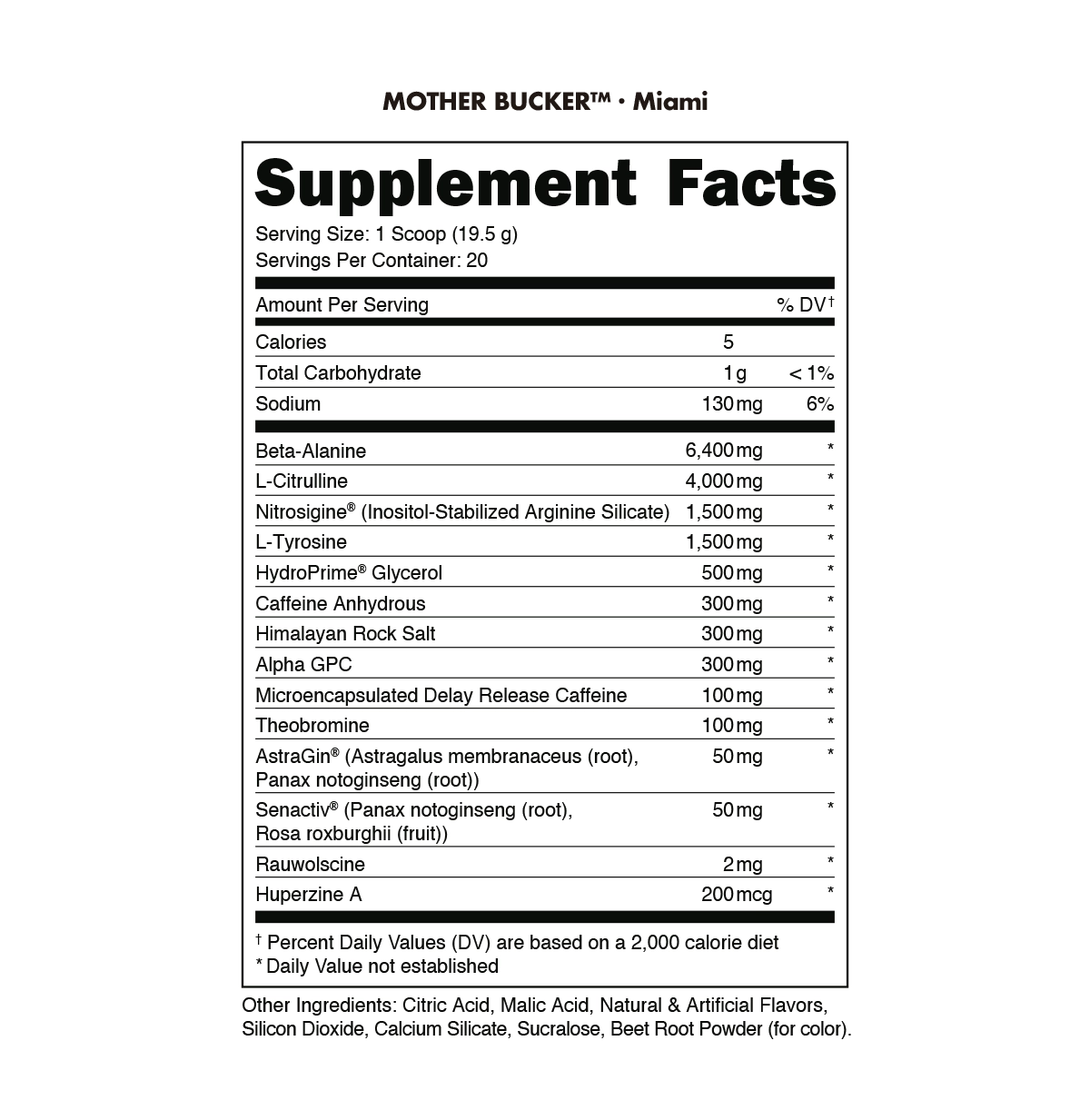 Mother Bucker Pre-Workout Miami