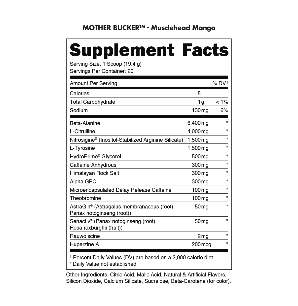 Mother Bucker Pre-Workout Muscle Head Mango