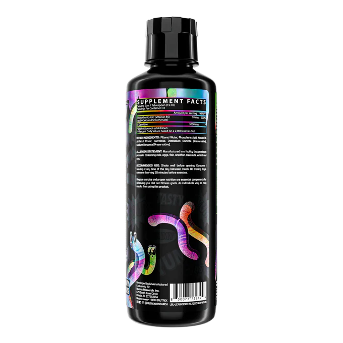 Nutrex Liquid L-Carnitine 3000 Sour Gummy Worms