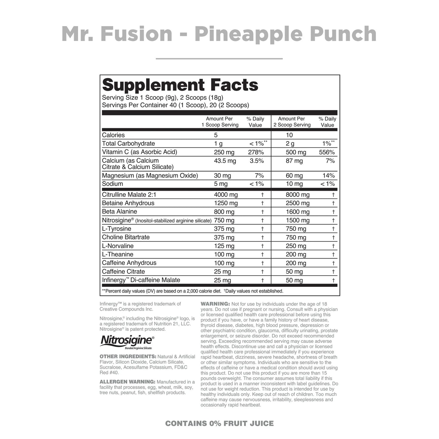 Nutrithority Mr Fusion PreWorkout Blue Hawaiian