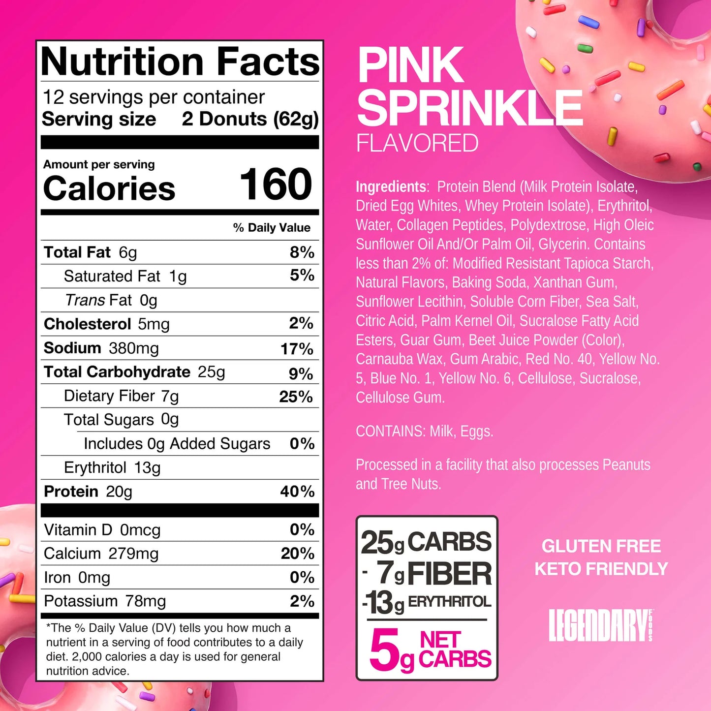 Legendary Foods Protein Donuts Pink Sprinkle