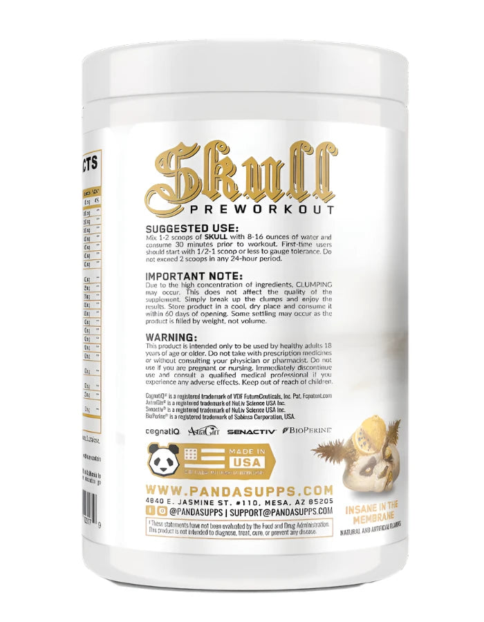 Panda Supps Skull Nootropic Pre Workout Insane In The Membrane