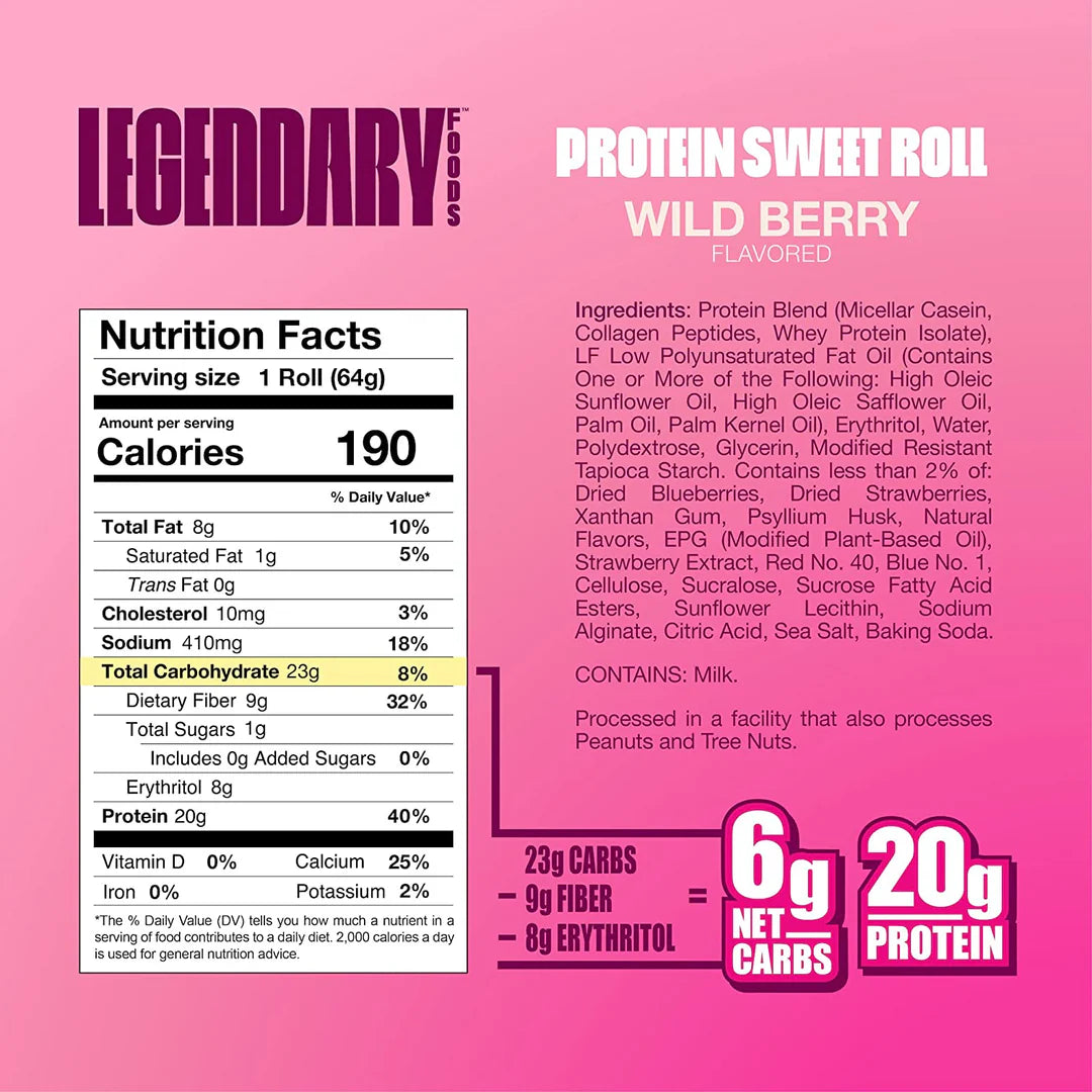 Legendary Foods Protein Sweet Rolls 3 Flavors