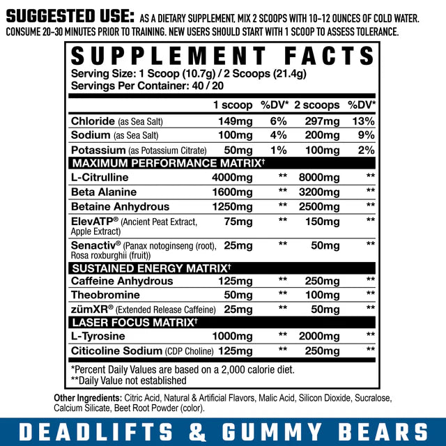 Axe & Sledge Intake Pre Workout Deadlift & Gummy Bears