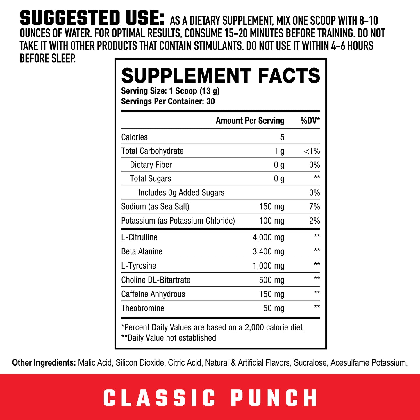 Axe & Sledge Ignition Switch Daily Pre Workout Classic Punch