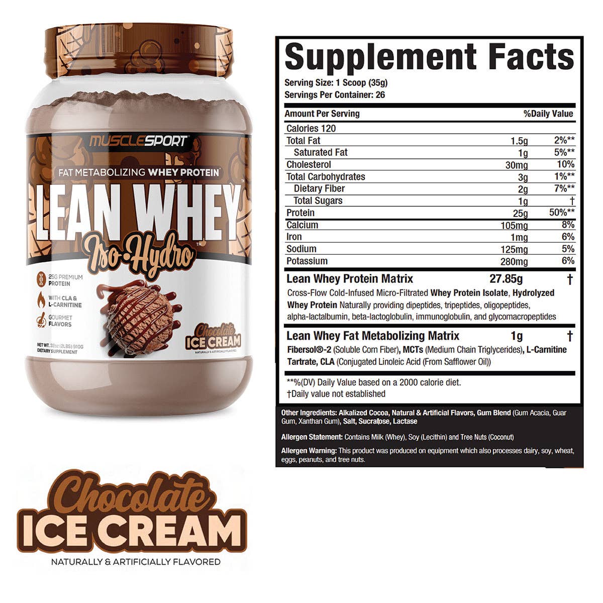 Lean Whey™ 2lb: Chocolate Ice Cream