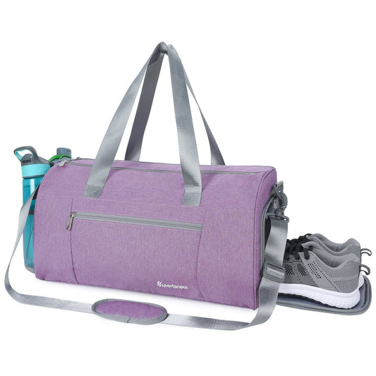 Sports Gym Bag with Wet Pocket & Shoe Compartment - Purple