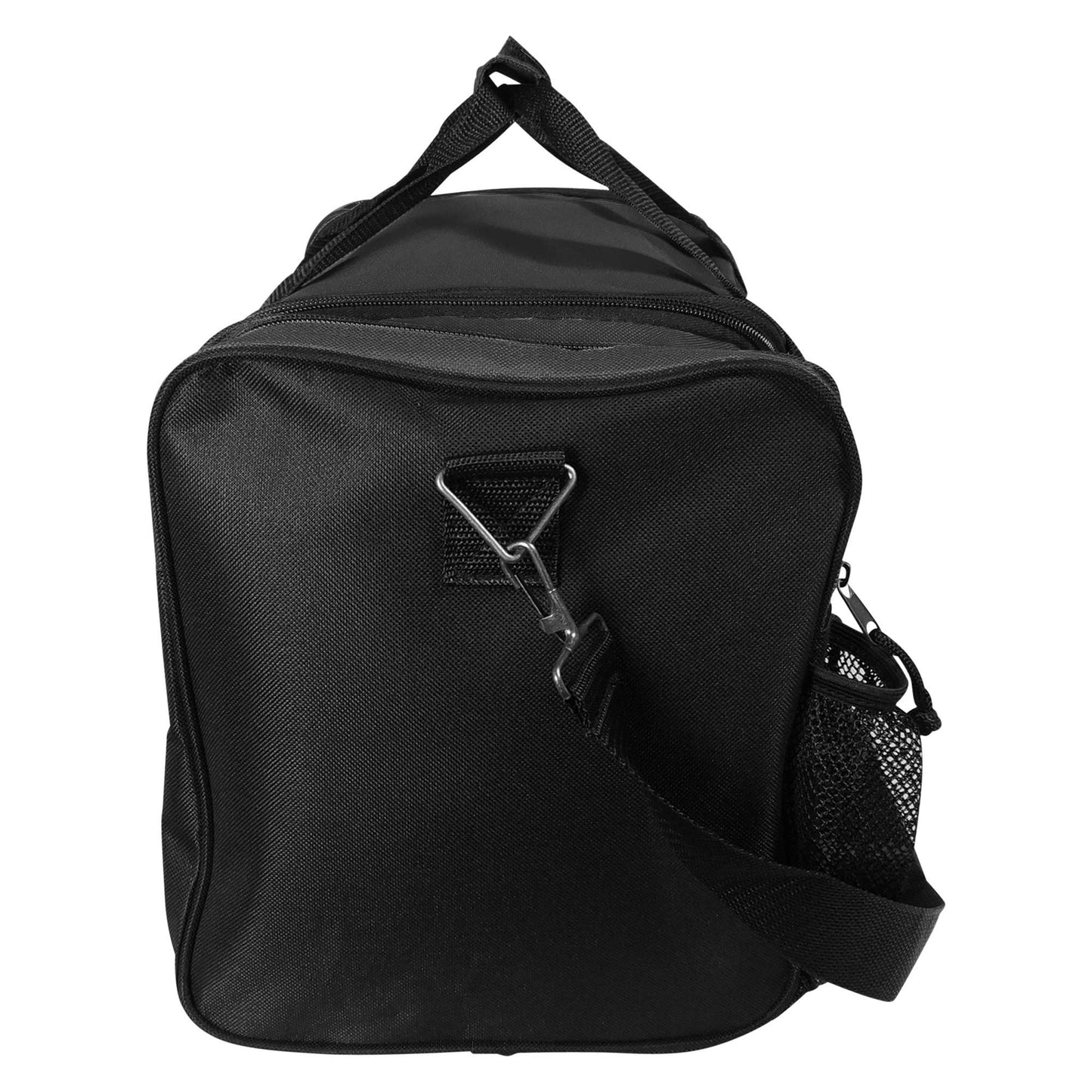 Duffle Bag Front Mesh Pockets: Black