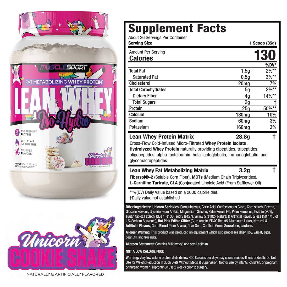 Lean Whey™ 2lb: Unicorn Cookie Shake - Seasonal Edition