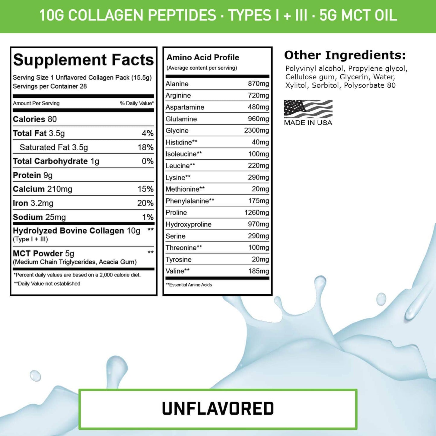 Vade Unflavored Collagen Packs + MCT Oil: 28 Servings