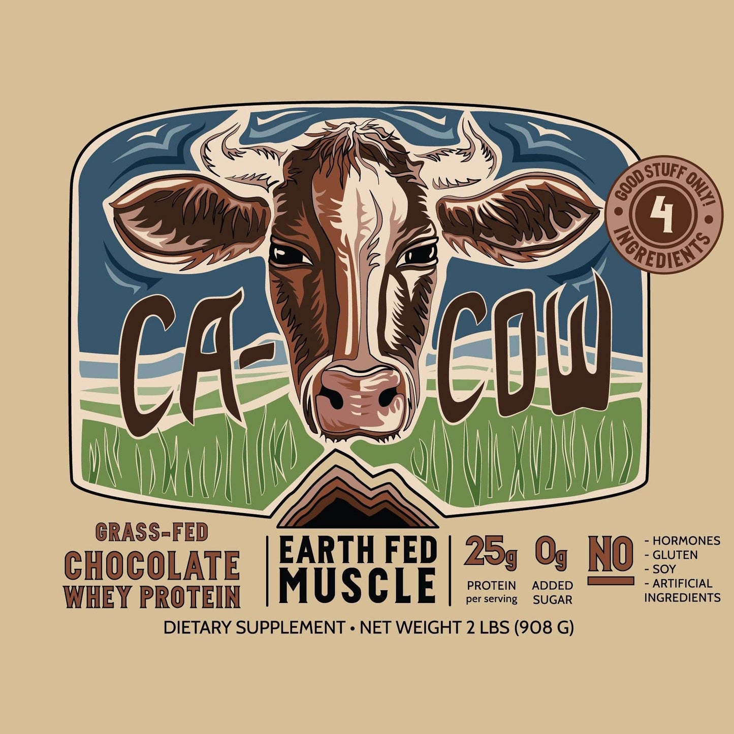 Earth Fed Ca-COW! Chocolate Grass Fed Protein