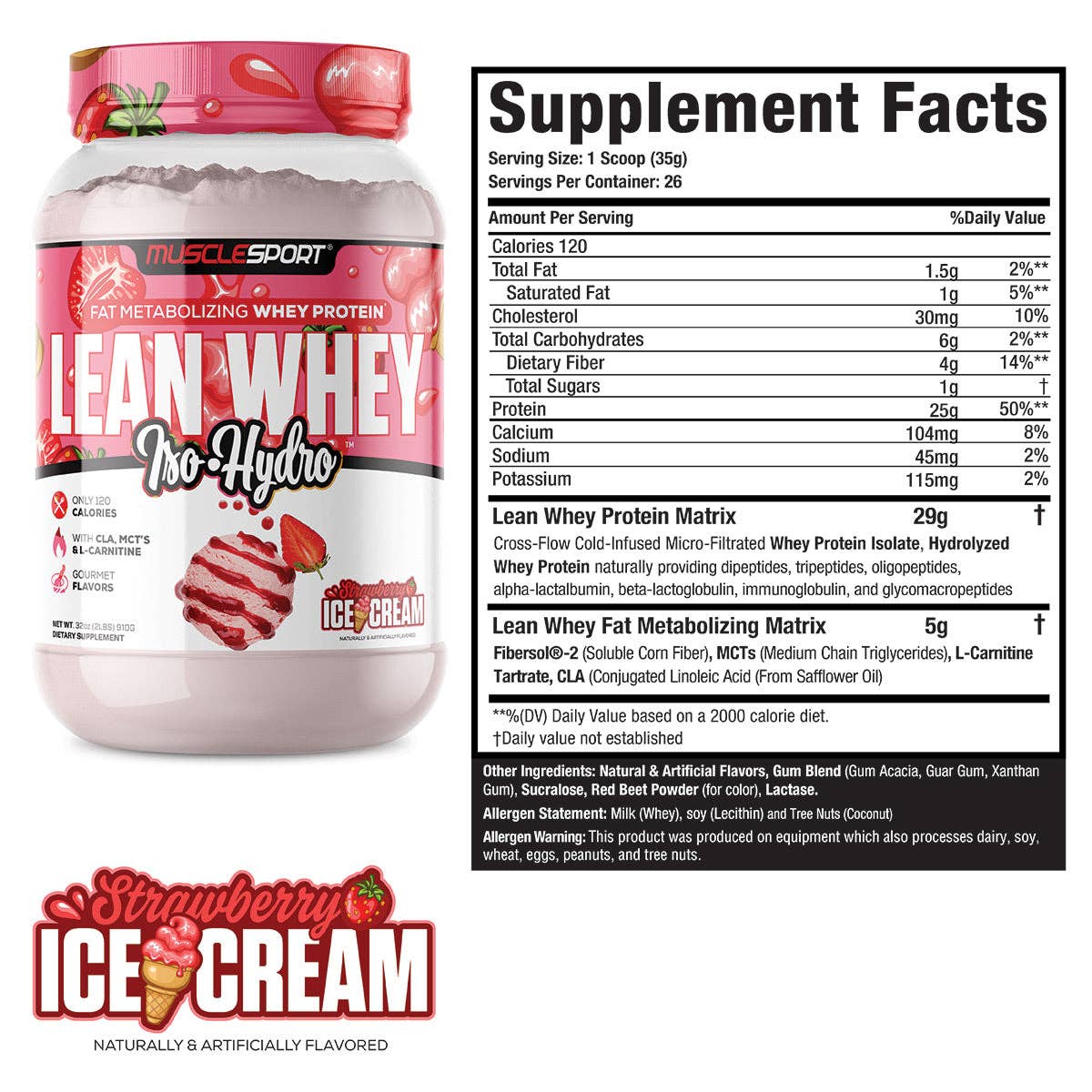 Lean Whey™ 2lb Premium Whey Protein Isolate: Carrot Cake