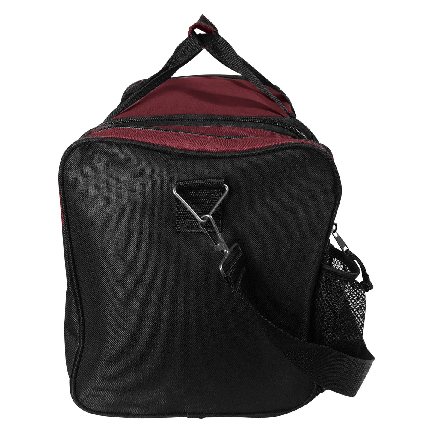 Duffle Bag/ Gym Bag Front Mesh Pockets: Maroon